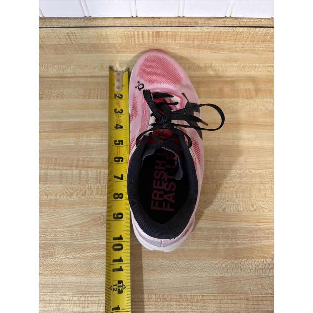 On Cloudmonster Hyper Pink Red Cream Running Shoes Sneakers Women's 7 Walking - Picture 12 of 14